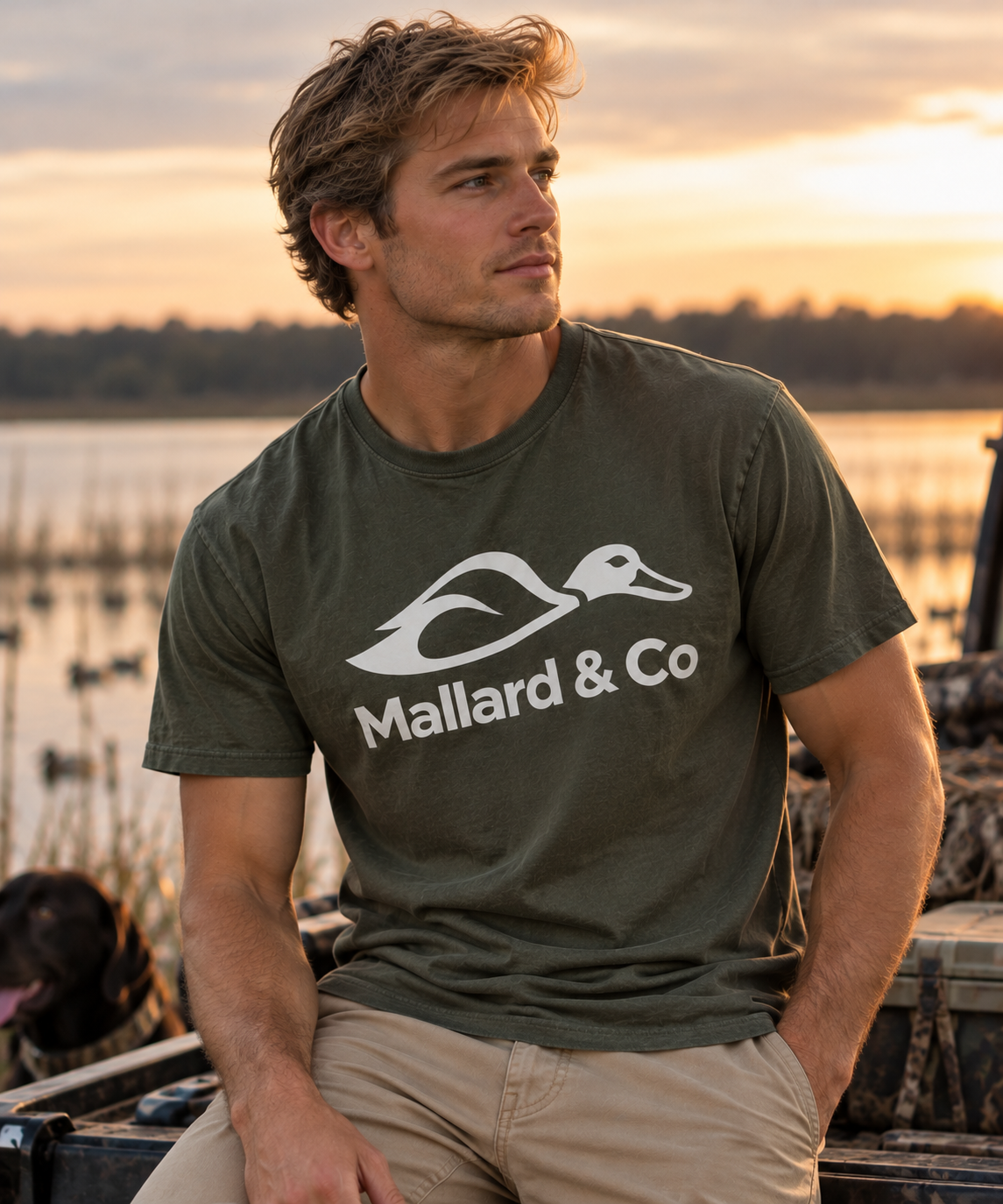 Olive field tee